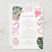 Invitation Glamour rose de l'été | Week-end de célibataire (Dos)