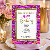 Invitation Glamour Rose Gold Bijou Strata 99e Anniversaire