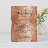 Invitation Glamour Rose Gold Glitter Fête de Mariage (Debout devant)
