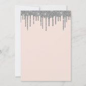 Invitation Glamour Rose Pailleté Argent Goutte à Goutte 30e A (Dos)
