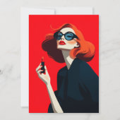 Invitation Glamour rouge gras (Devant)