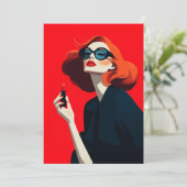 Invitation Glamour rouge gras (Debout devant)