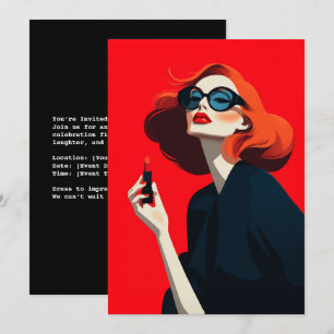 Invitation Glamour rouge gras