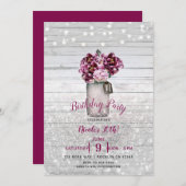 Invitation Glamour rustique Bois & Fleurs de pot Mason Bourgo (Devant / Derrière)