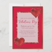 Invitation Glamour Saint Valentin Coeurs de Parties scintilla (Devant)