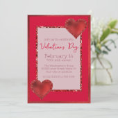 Invitation Glamour Saint Valentin Coeurs de Parties scintilla (Debout devant)