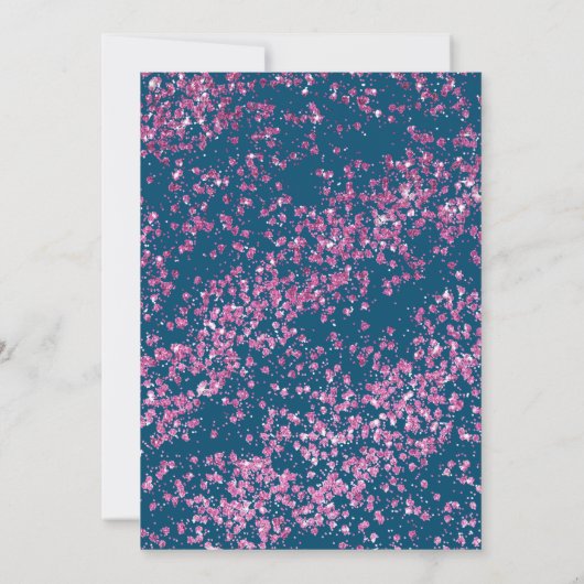 Invitation Glamour Turquoise rose clair Parties scintillant D (Dos)