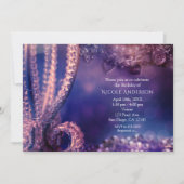Invitation Glamour Violet Luxueux Perles (Devant)