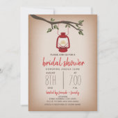 Invitation Glamping Shower de Mariée - Lanterne Rouge (Devant)