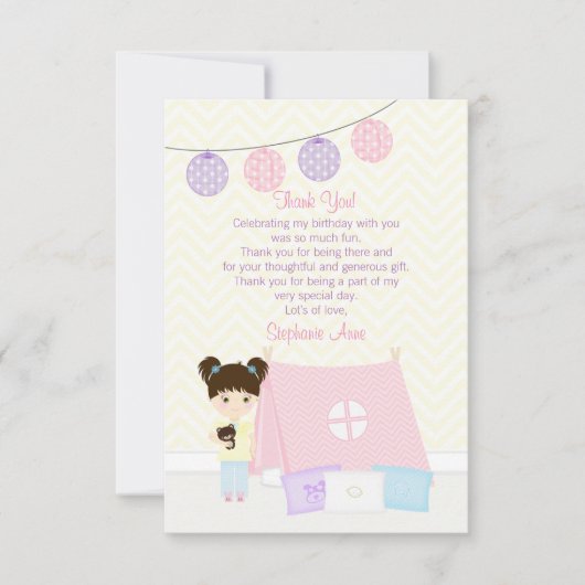 Invitation Glamping Sleepover Party (Devant)