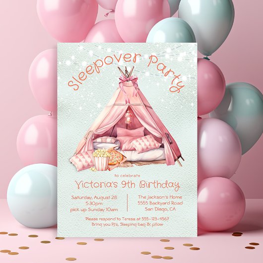 Invitation Glamping Tente Anniversaire