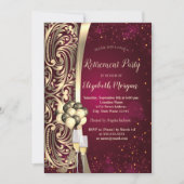 Invitation Glas à perles d'or, Retraite à talons hauts (Devant)