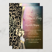 Invitation Glas Chic Gold, Retraite des talons hauts (Devant / Derrière)