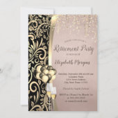 Invitation Glas Chic Gold, Retraite des talons hauts (Devant)