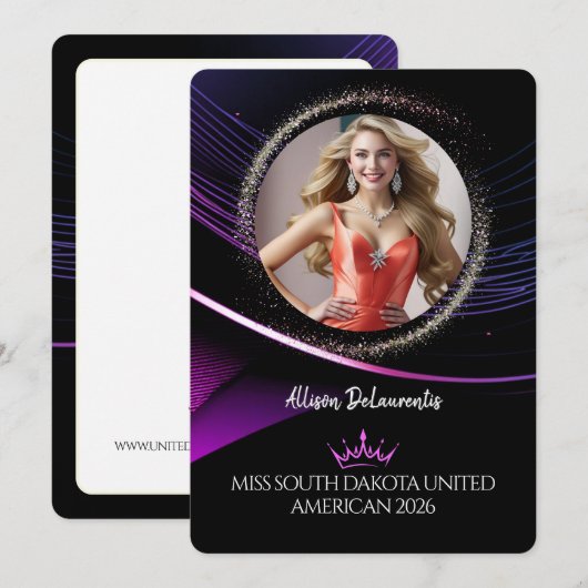 Invitation Glimmer Dust Premium Pageant Promo Card (Devant / Derrière)