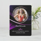 Invitation Glimmer Dust Premium Pageant Promo Card (Debout devant)