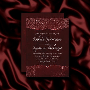 Invitation Glimmery Henna Grunge   Rouge glamour de sang rich