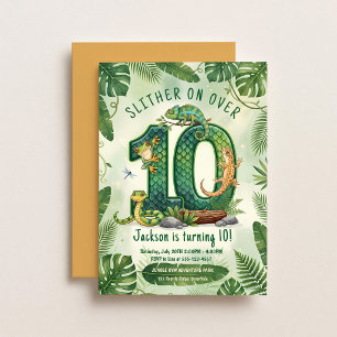 Invitation Glisser pour le 10e anniversaire Reptile