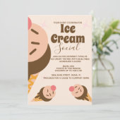Invitation Glisseur Social Cône de Glace Groovy (Debout devant)
