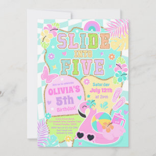Invitation Glissez dans cinq fête d'anniversaire de fille BCB