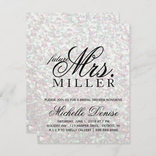 Invitation - Glit Fab future Mme Iridescente (Devant / Derrière)