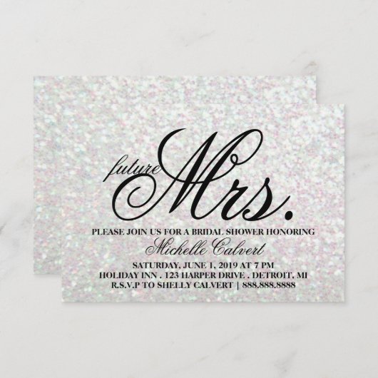 Invitation - Glit Fête des mariées future Mme Irid (Devant / Derrière)