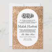 Invitation Gliter de luxe bébé islamique Aqiqa Aqeeqah (Devant)