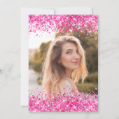 Invitation Gliterie rose chaud Framboise Ombre photo (Dos)