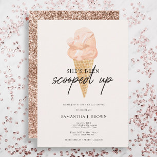 Invitation Glitter Chic Aquarelle Ice Cream Salle de Mariage