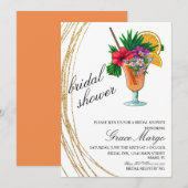 Invitation Glitter Cocktail Mariage sous forme d'aquarelle (Devant / Derrière)