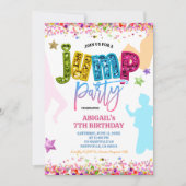 Invitation Glitter Colorful Jump Birthday (Devant)