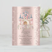 Invitation Glitter Confetti Frame Chic Castle Baby Shower (Debout devant)