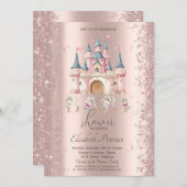 Invitation Glitter Confetti Frame Chic Castle Baby Shower (Devant / Derrière)
