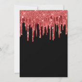 Invitation Glitter de couleur rouge foncé en feuille d'alumin (Dos)