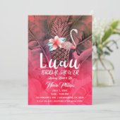 Invitation Glitter deananas tropical rose pour une soirée de (Debout devant)