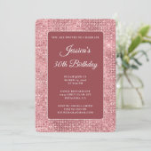 Invitation Glitter Disco Rose 30e Anniversaire (Debout devant)