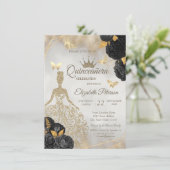 Invitation Glitter Dress,Butterfly Black Roses Quinceañera (Debout devant)