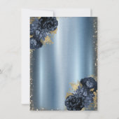 Invitation Glitter Dress,Roses,Butterflies Blue Metallic (Dos)