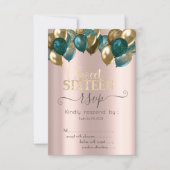 Invitation  Glitter Drips Ballons Rose Gold Réponse RSVP  (Devant)