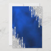 Invitation Glitter Drips, Eiffel Tower Royal Blue Quinceañera (Dos)