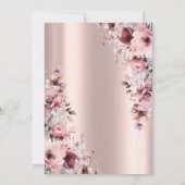 Invitation Glitter Drips Rose Gold Fleur Rose 75e Anniversair (Dos)