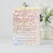 Invitation Glitter Drips Rose Gold Mariage Douze Luxe (Debout devant)