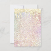 Invitation Glitter Drips Rose Gold Mariage Douze Luxe (Dos)