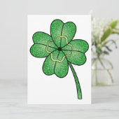 Invitation Glitter Four Leaf Clover (Debout devant)