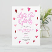 Invitation Glitter Girl Galentine's Day Brunch Valentine (Debout devant)