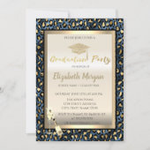 Invitation Glitter Grad Cap,Wine Glass Leopard Print (Devant)