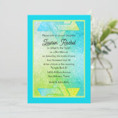 Invitation Glitter Gradient Bat Mitzvah Turquoise  (Debout devant)