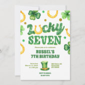Invitation Glitter Lucky Seven St Patrick Birthday (Devant)