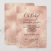 Invitation Glitter Peach Rose (Devant / Derrière)