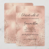 Invitation Glitter Peach Rose (Devant / Derrière)